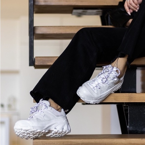 Burberry Arthur White Mesh Low Top Sneakers Chunky Shoes Made In Italy Size 37 - Picture 15 of 15